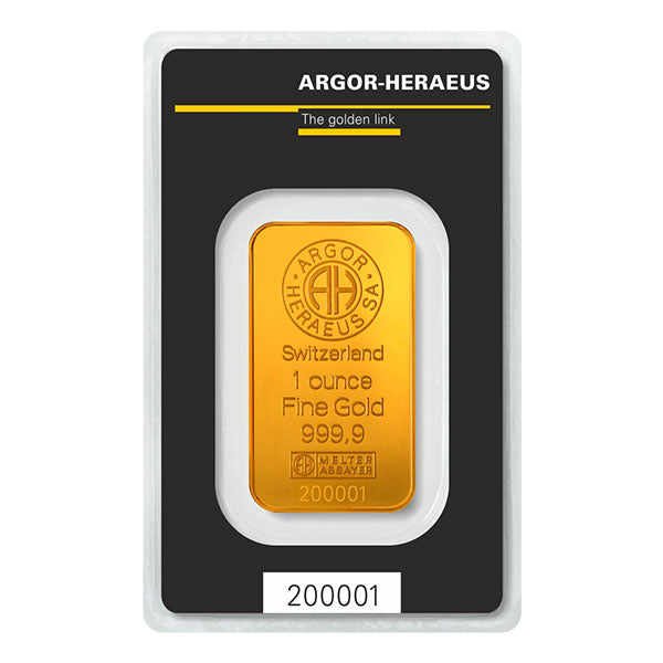 1 OZ GOLD BAR ARGOR-HERAEUS - Obverse