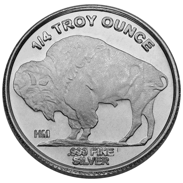 1/4 OZ SILVER ROUND BUFFALO  Reverse