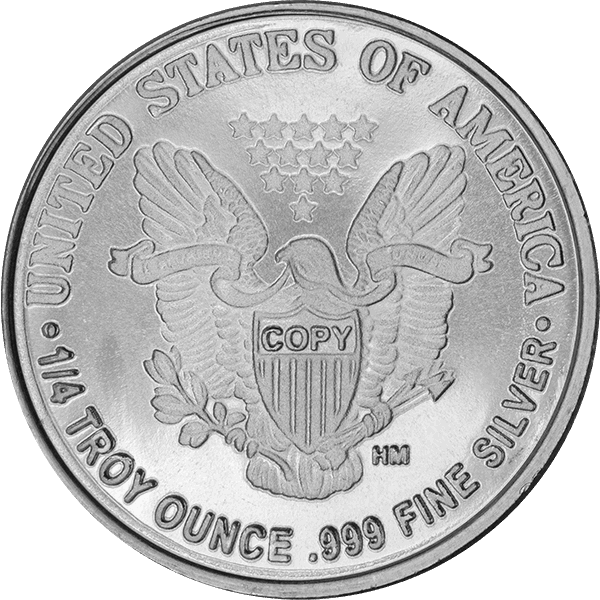 1/4 OZ SILVER ROUND WALKING LIBERTY Reverse