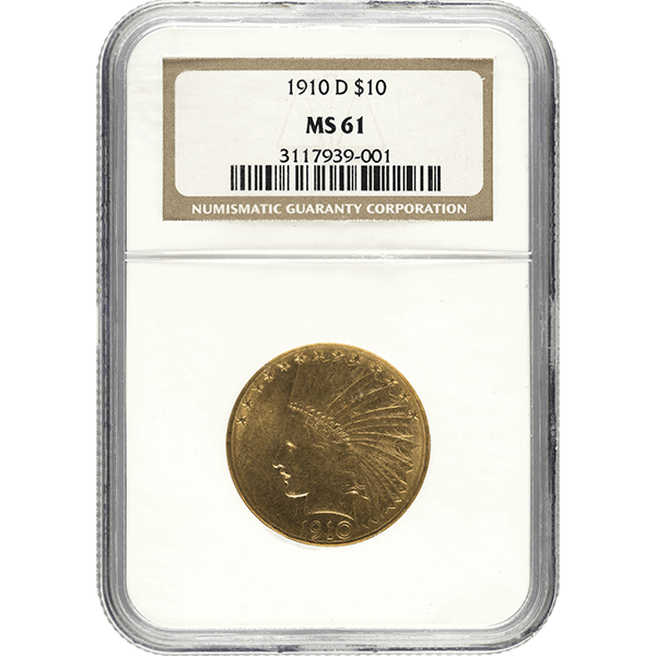 $10 U.S. GOLD INDIAN NGC61 - Obverse