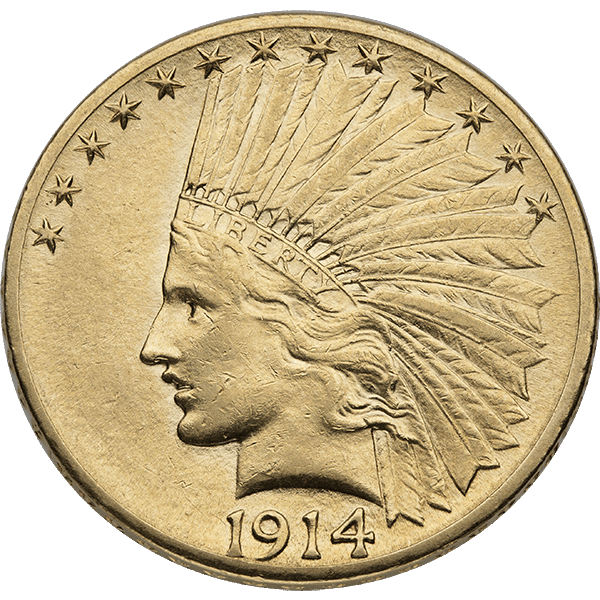 $10 Indian Gold Eagle XF (Date Varies) - Obverse