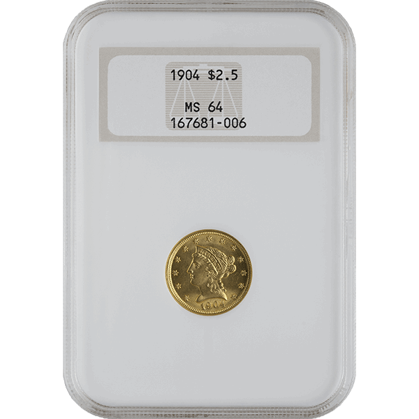 $2.5 U.S. GOLD LIBERTY NGC64 - Obverse