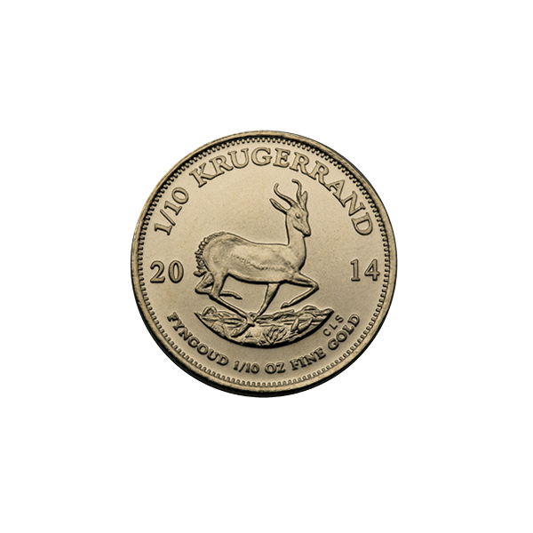 1/10 OZ SOUTH AFRICAN GOLD KRUGERRAND Reverse