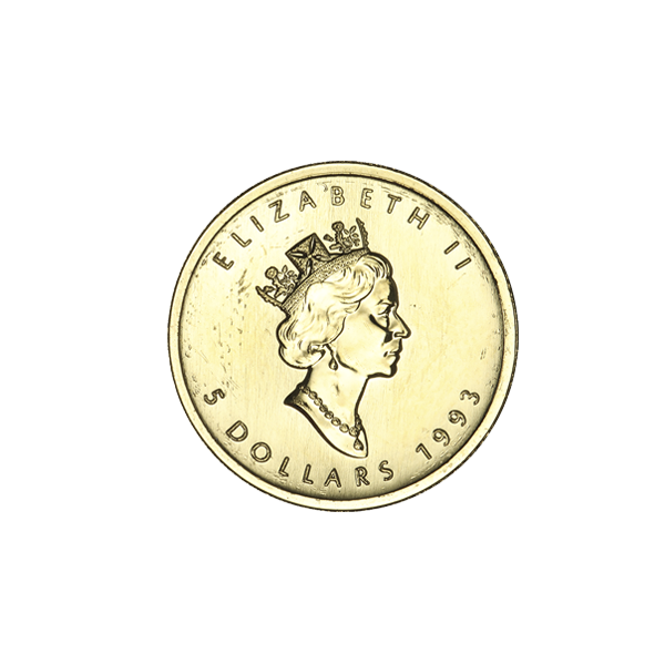 1/10 OZ CANADIAN GOLD MAPLE LEAF - NO PLASTIC Obverse