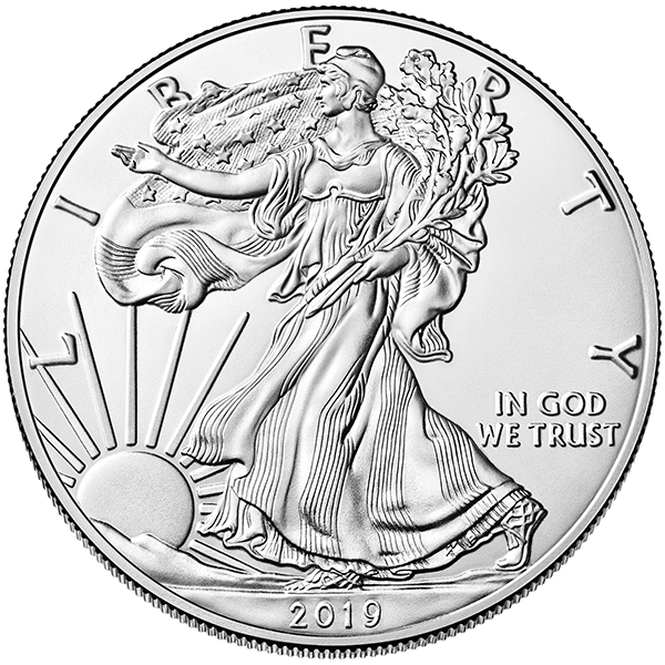 2019 1 OZ AMERICAN SILVER EAGLE - Obverse